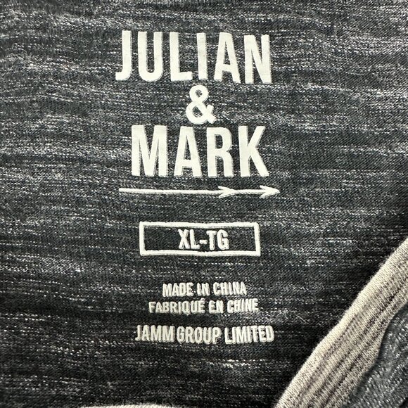 Julian & Mark Black Heathered V Neck T Shirt XL Casual Lightweight Shirt - Picture 3 of 5